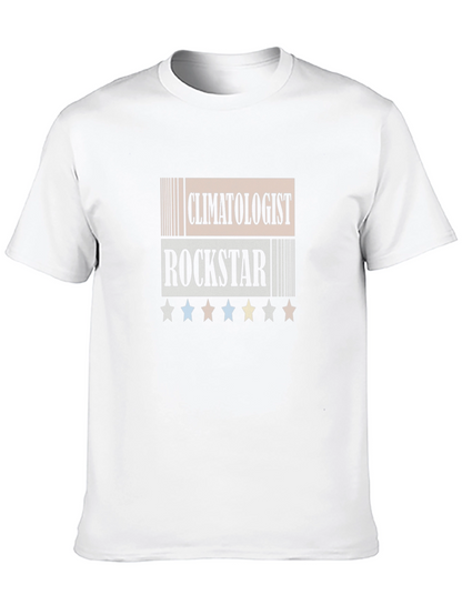 Camiseta Negra Climatologist Rockstar con Estrellas
