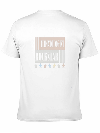 Camiseta Negra Climatologist Rockstar con Estrellas
