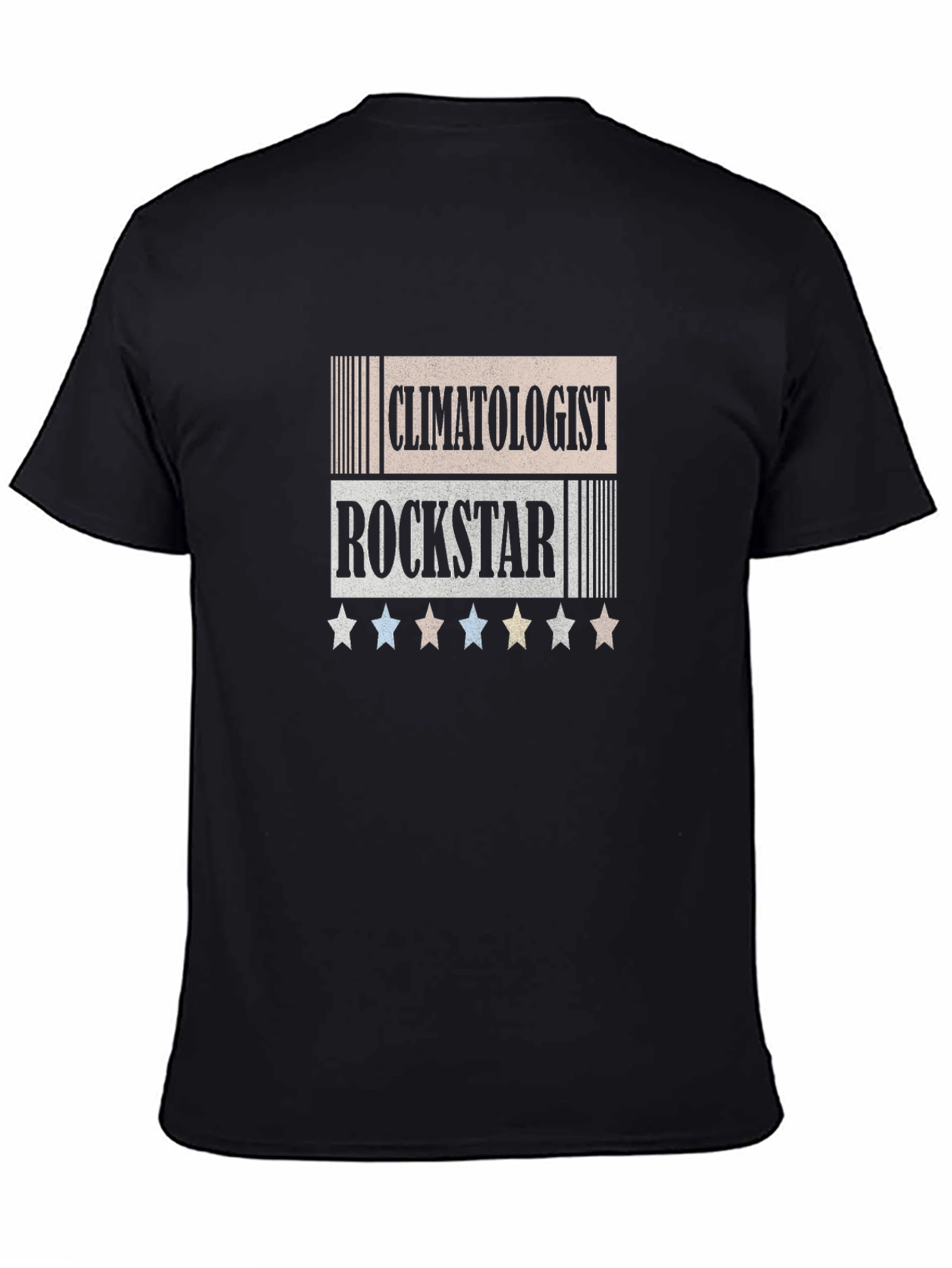 Camiseta Negra Climatologist Rockstar con Estrellas