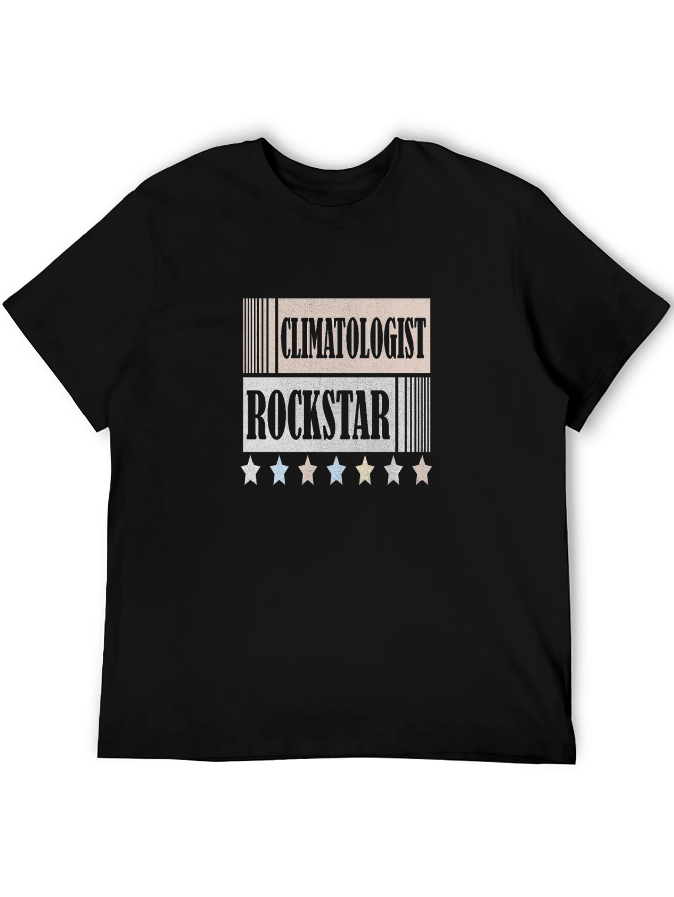 Camiseta Negra Climatologist Rockstar con Estrellas