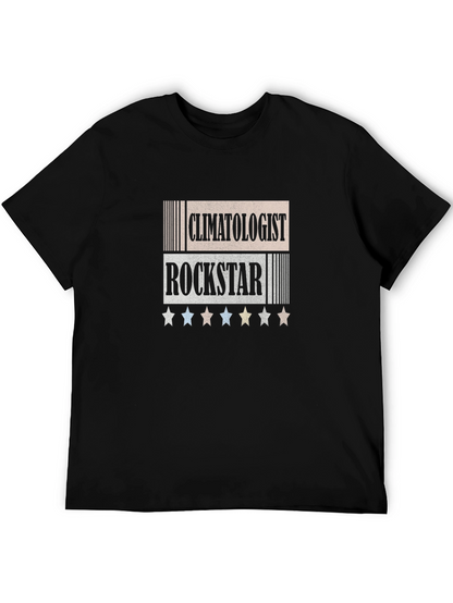 Camiseta Negra Climatologist Rockstar con Estrellas