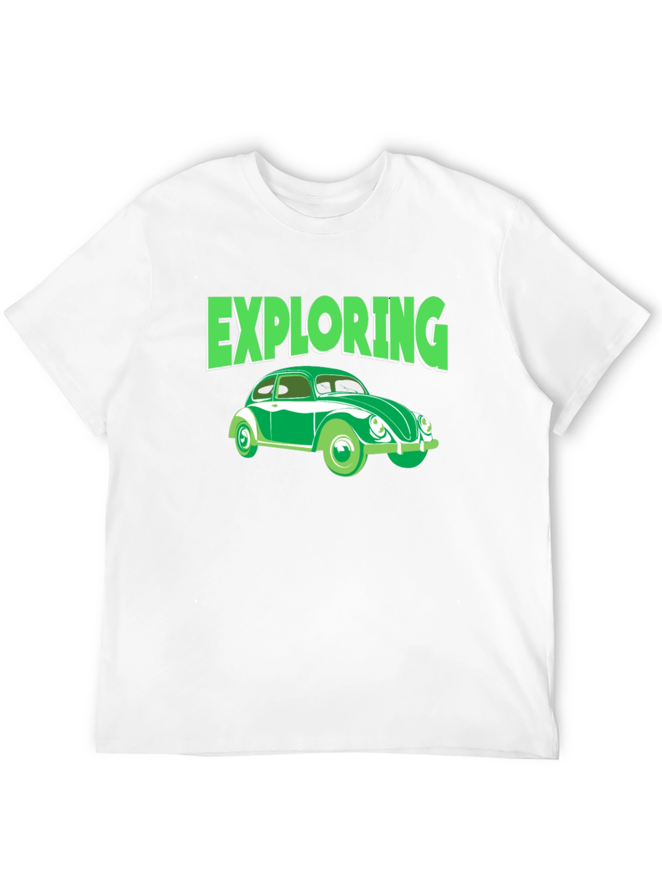 Camiseta Negra Exploring Coche Clásico