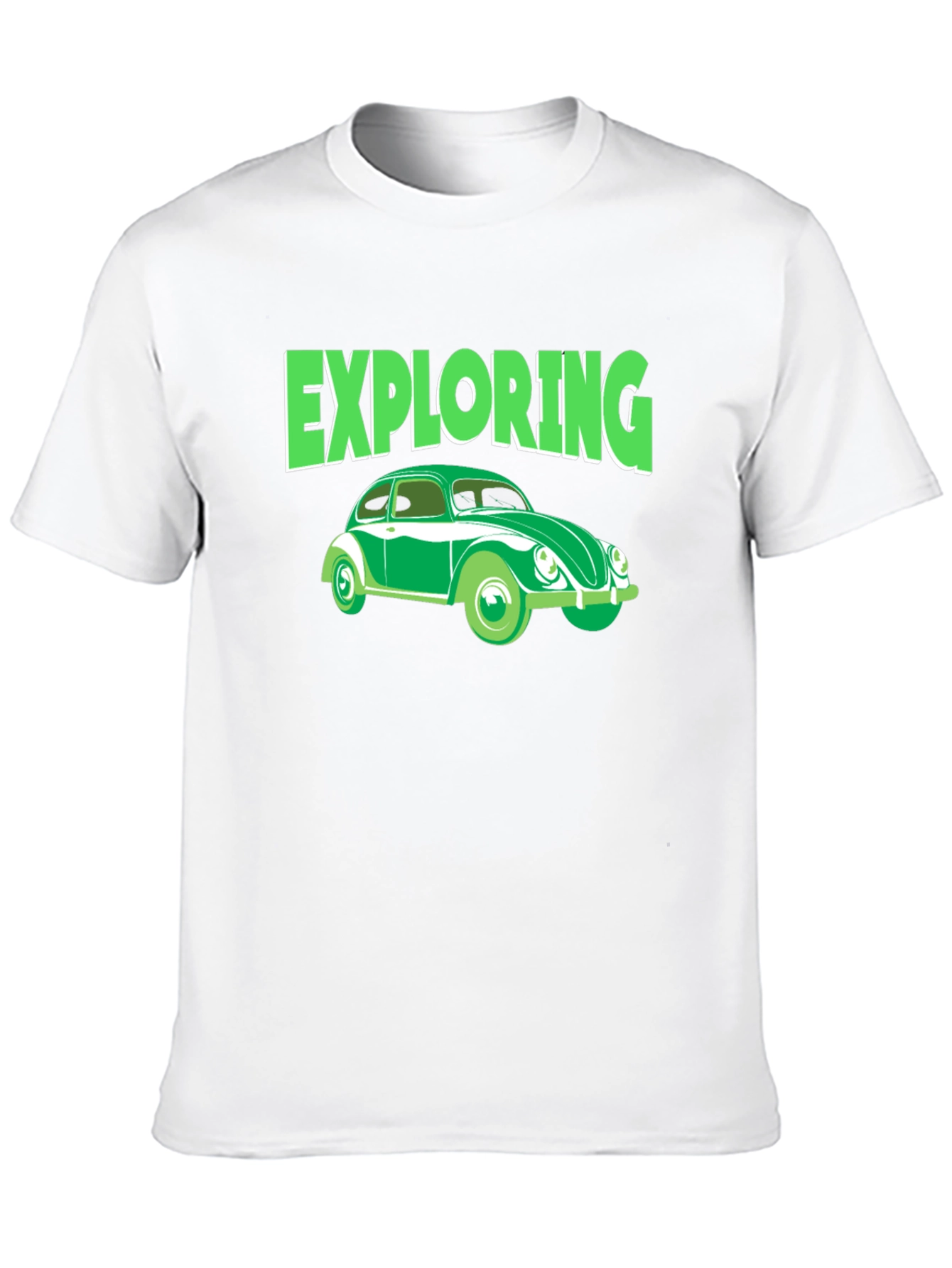 Camiseta Negra Exploring Coche Clásico