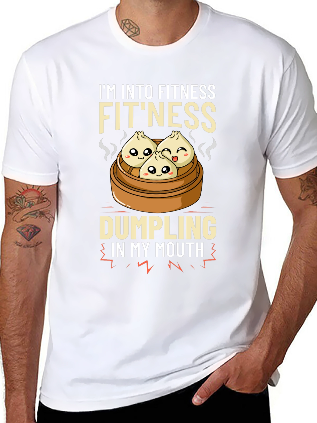 Camiseta Divertida Fitness & Dumplings