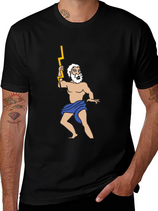 Camiseta Negra con Diseño de Zeus Griego