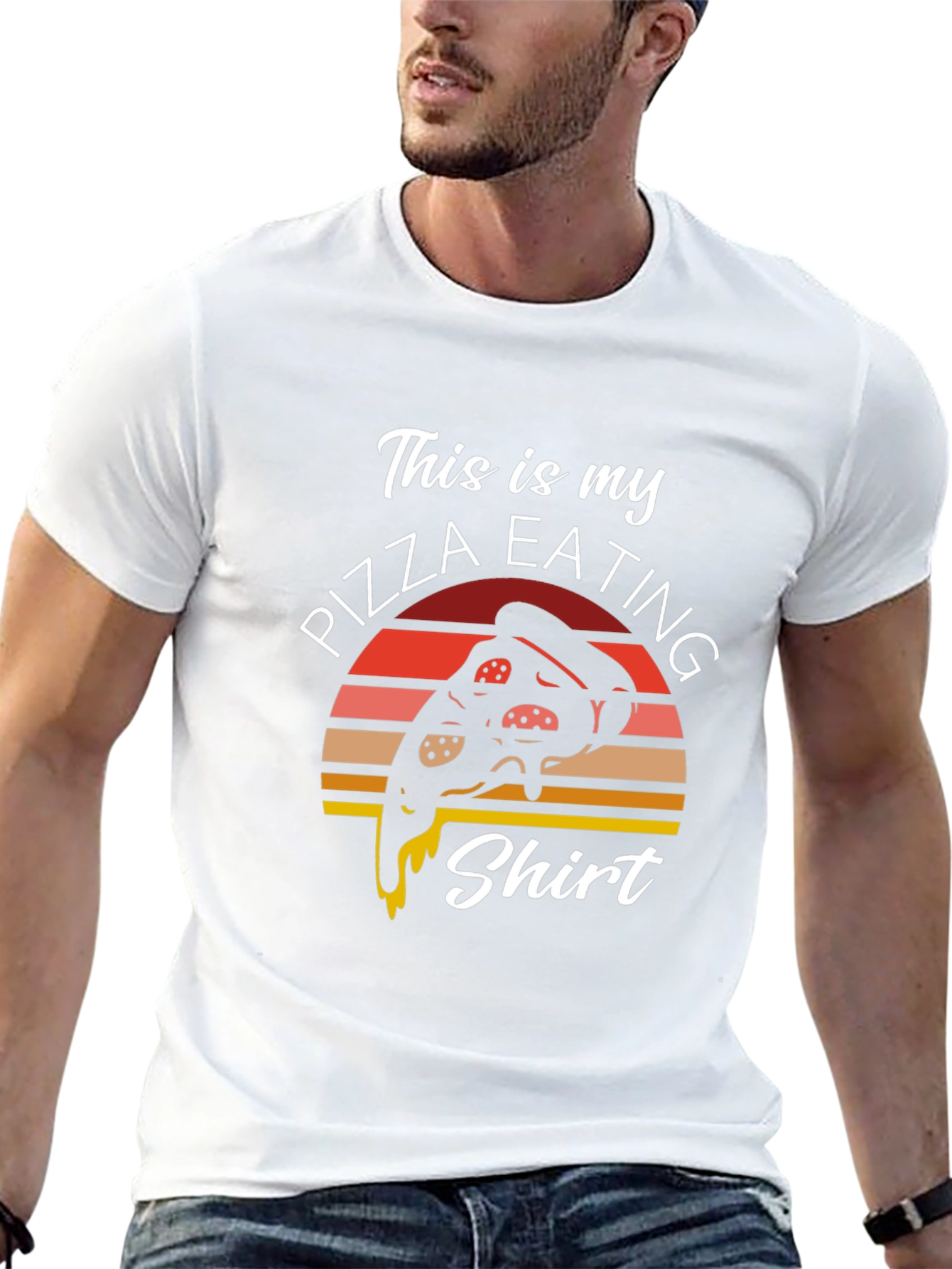Camiseta Negra Pizza Eating Shirt