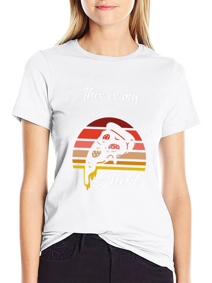 Camiseta Negra Pizza Eating Shirt