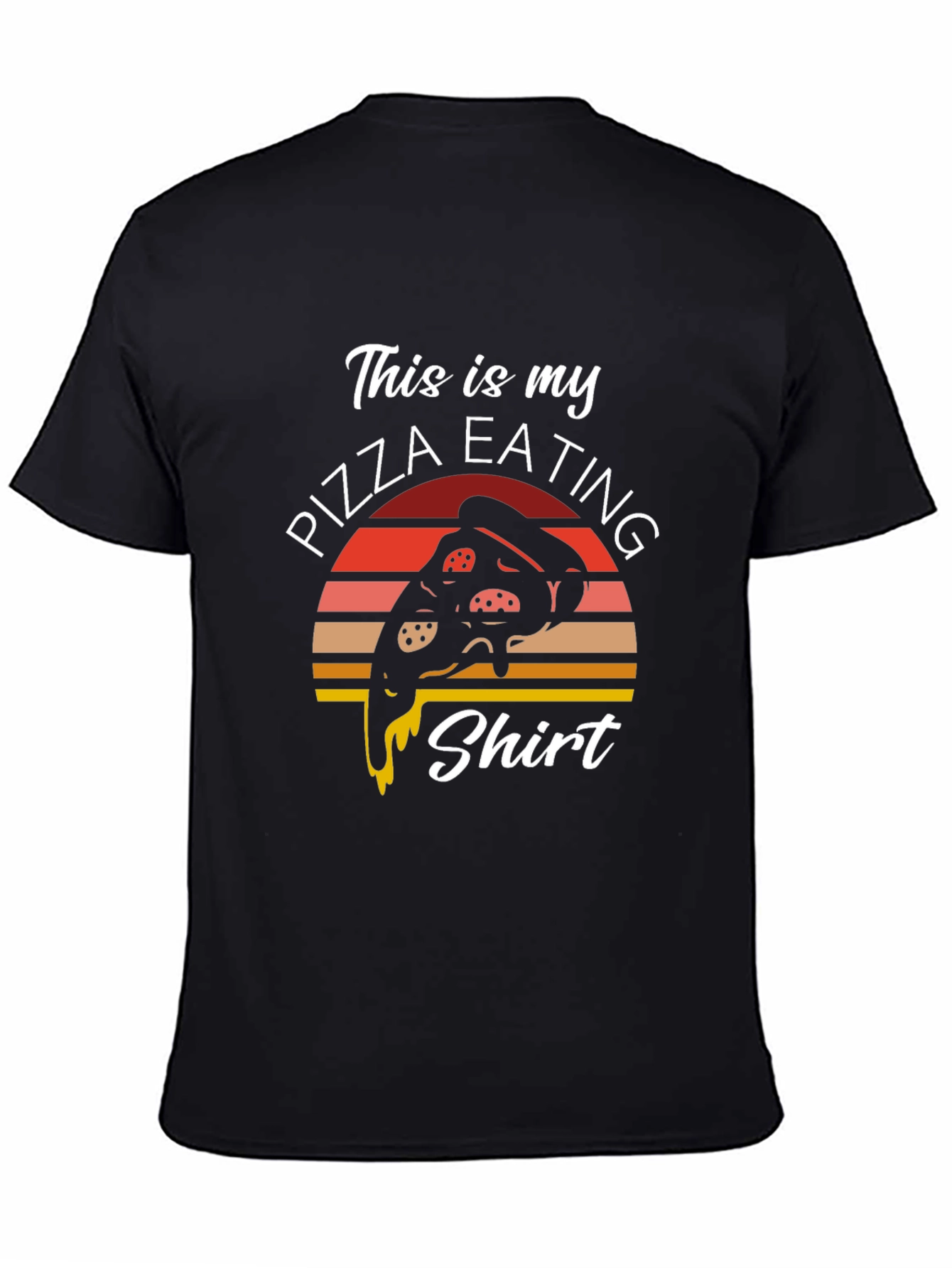 Camiseta Negra Pizza Eating Shirt