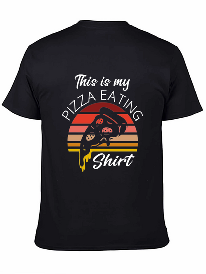 Camiseta Negra Pizza Eating Shirt