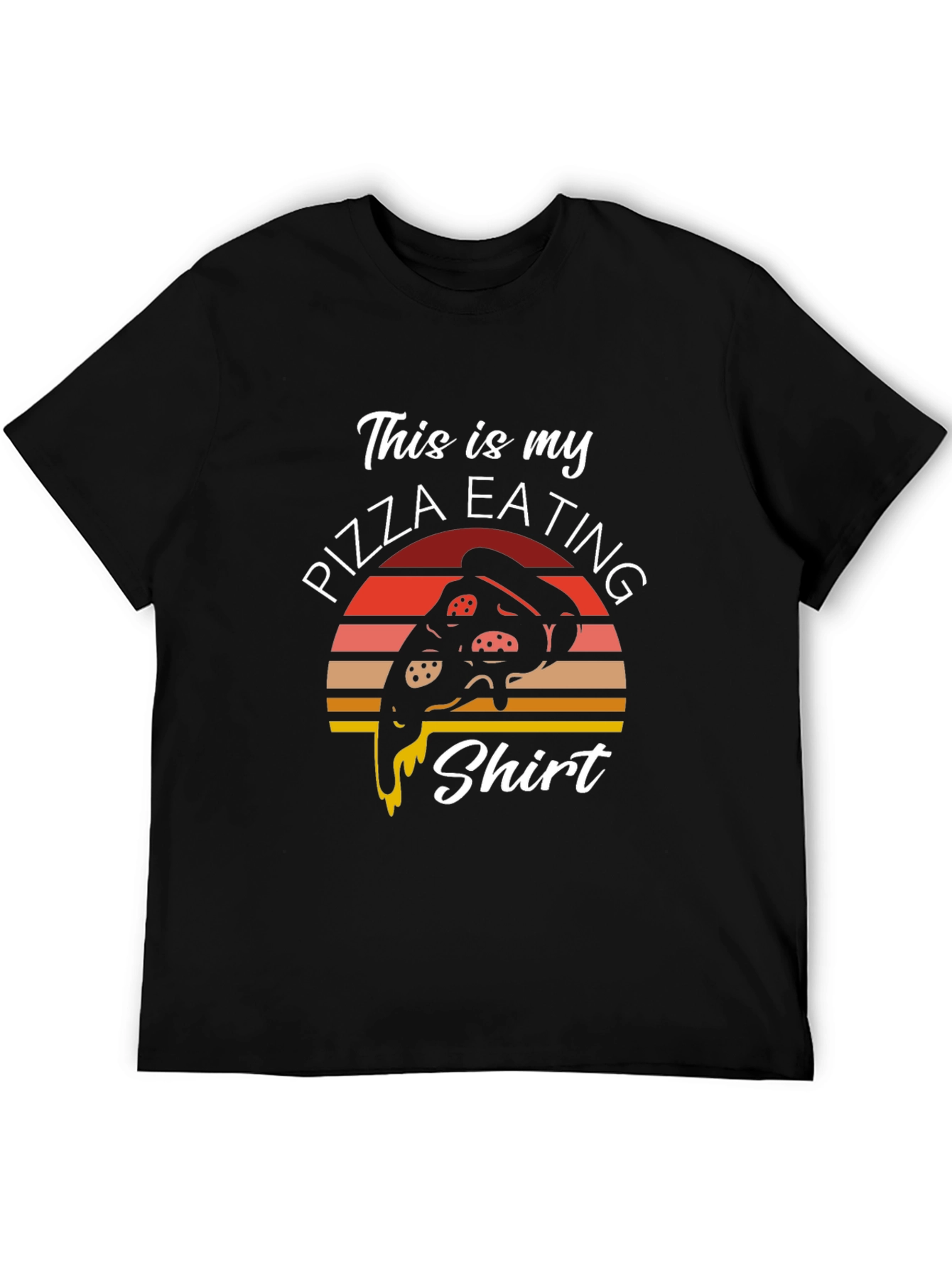 Camiseta Negra Pizza Eating Shirt