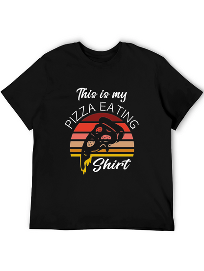 Camiseta Negra Pizza Eating Shirt