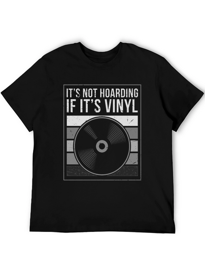 Camiseta Negra Its Not Hoarding If Its Vinyl