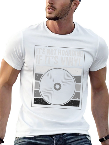 Camiseta Negra Its Not Hoarding If Its Vinyl