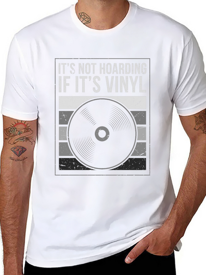 Camiseta Negra Its Not Hoarding If Its Vinyl