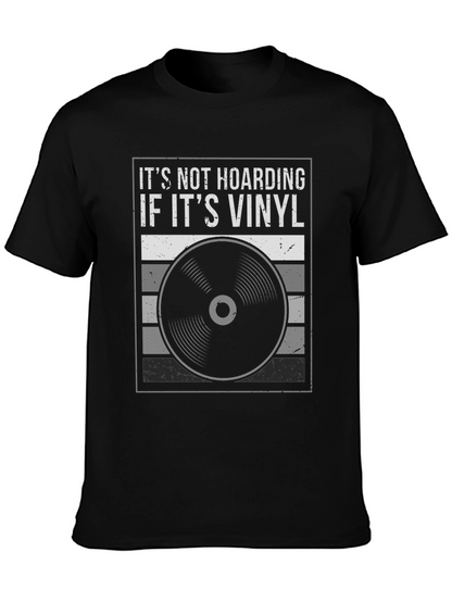 Camiseta Negra Its Not Hoarding If Its Vinyl