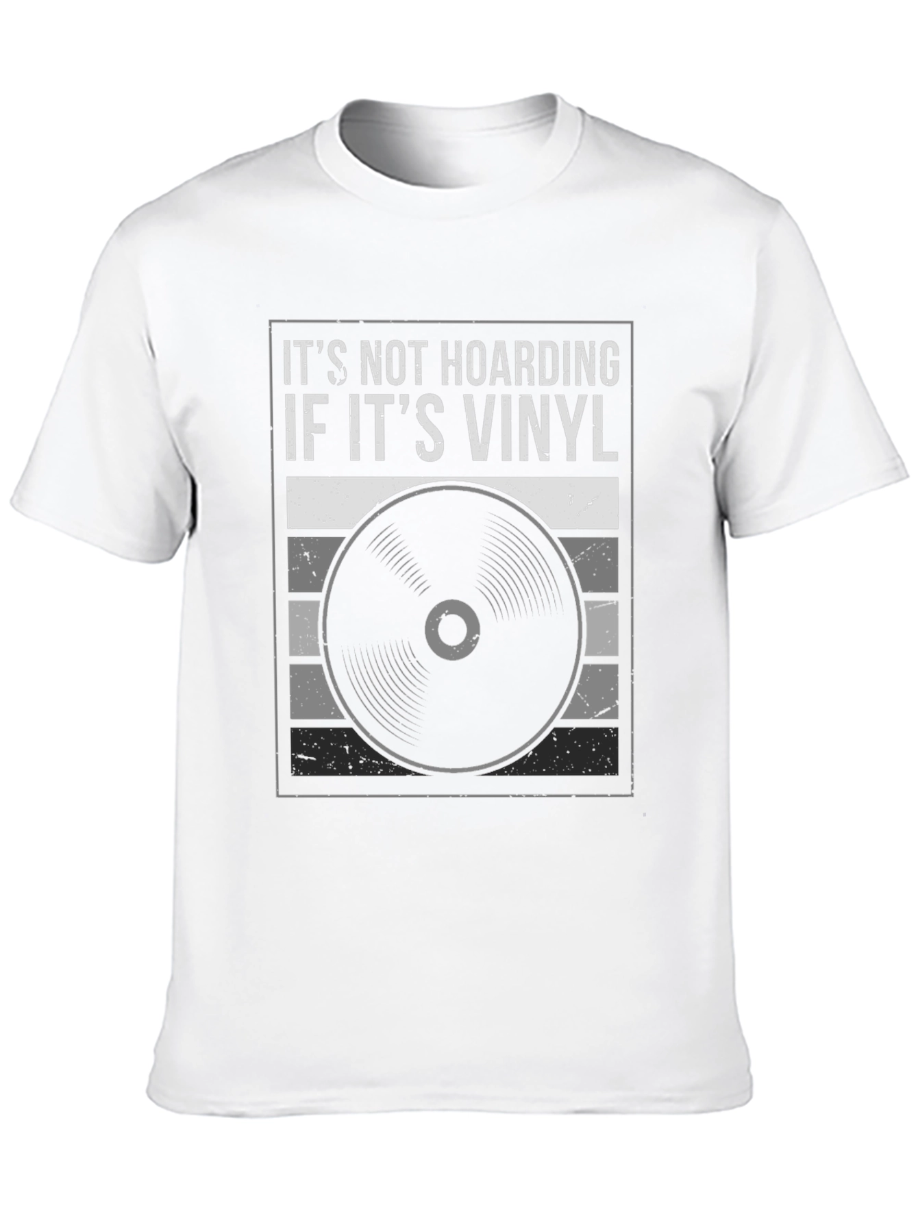 Camiseta Negra Its Not Hoarding If Its Vinyl