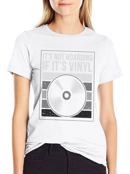 Camiseta Negra Its Not Hoarding If Its Vinyl