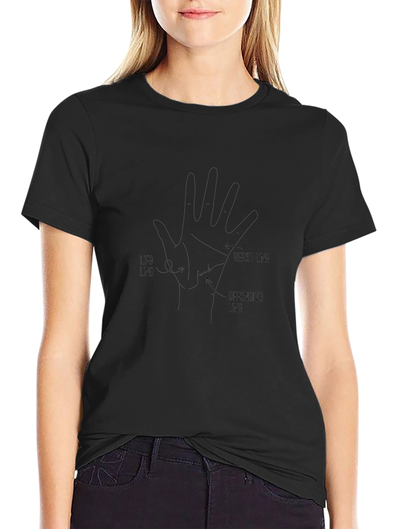 Camiseta Negra Hombre - Lectura de la Mano