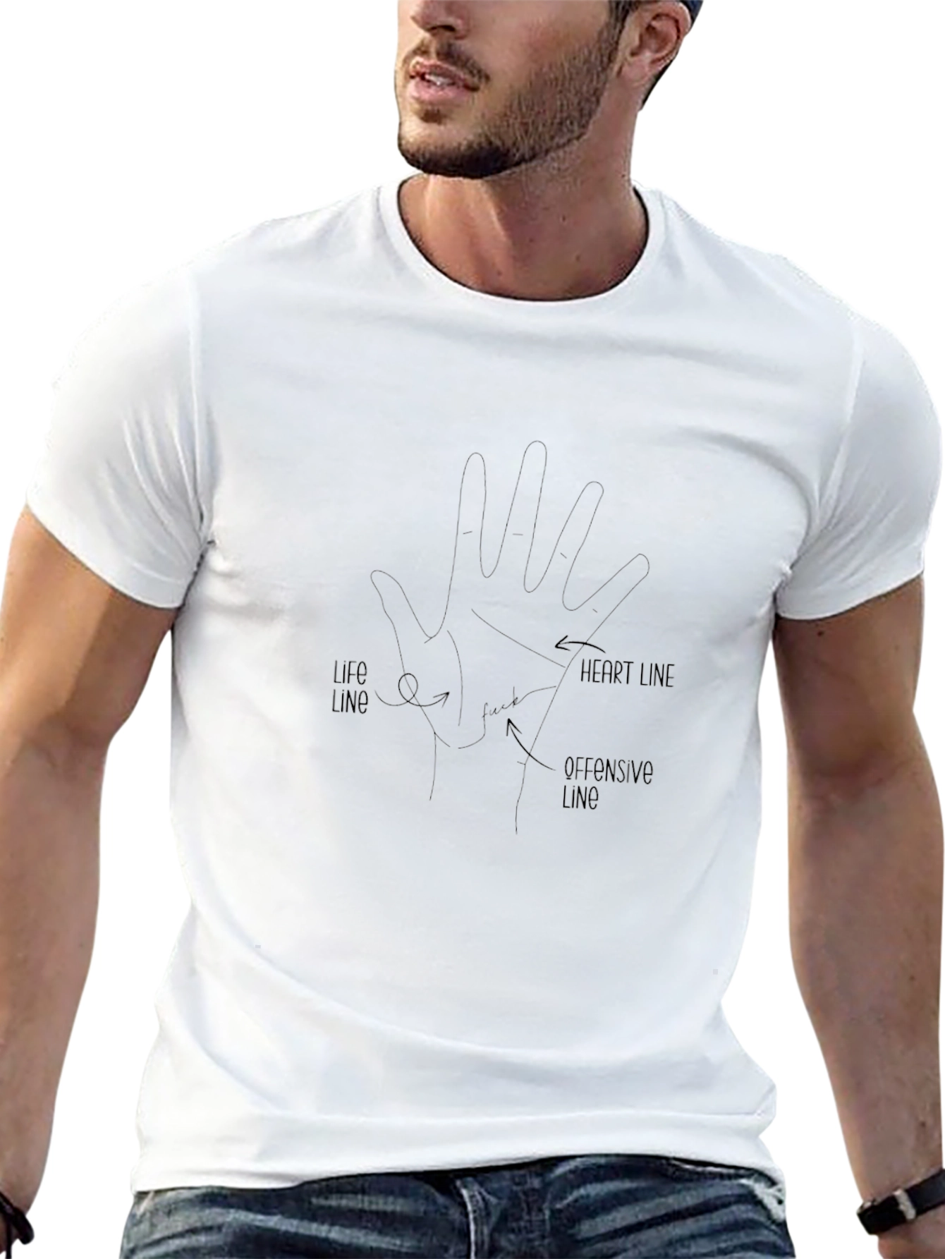 Camiseta Negra Hombre - Lectura de la Mano