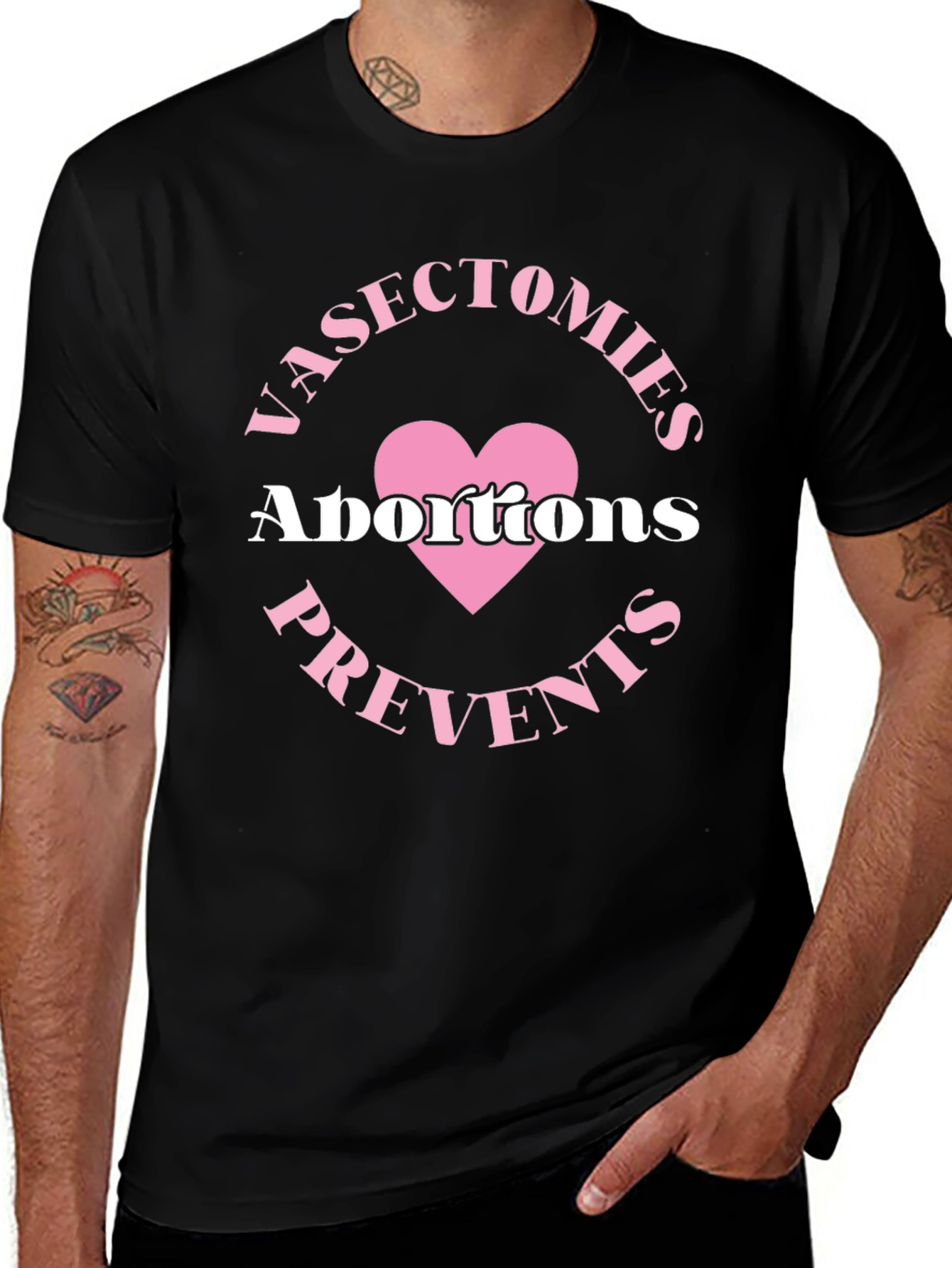Camiseta Negra: Vasectomías Previene Abortos