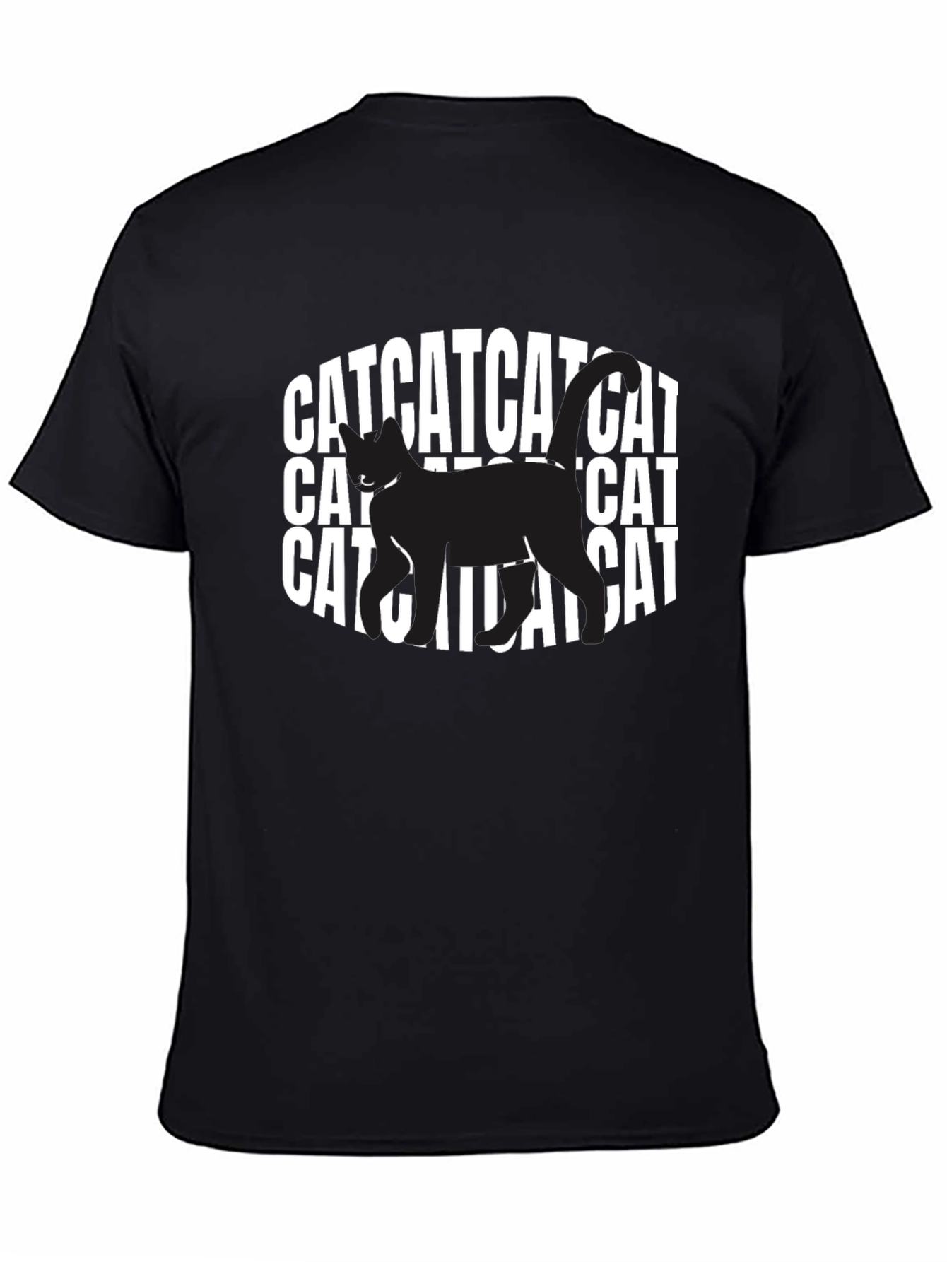 Camiseta Negra con Diseño de Gato CAT