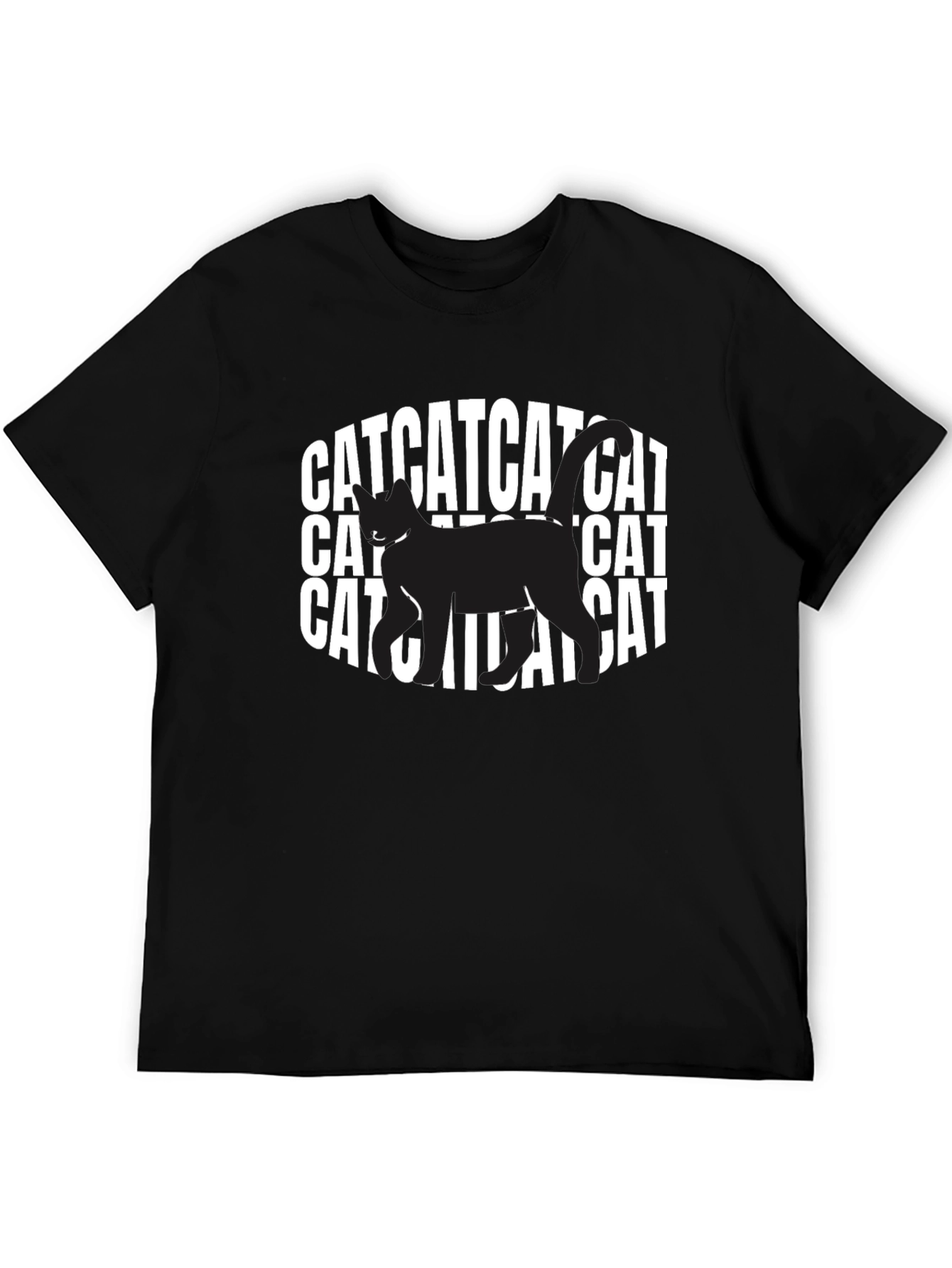 Camiseta Negra con Diseño de Gato CAT