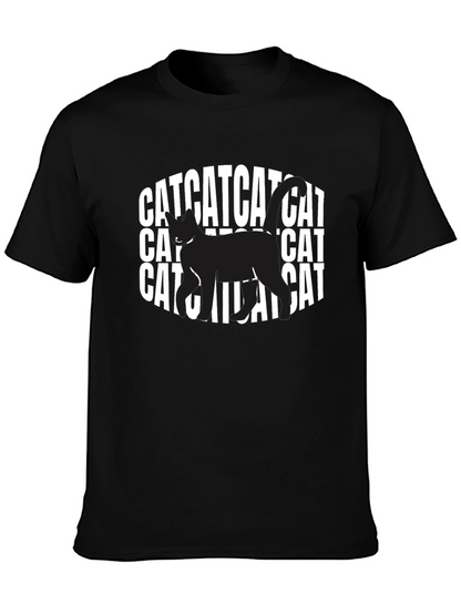 Camiseta Negra con Diseño de Gato CAT