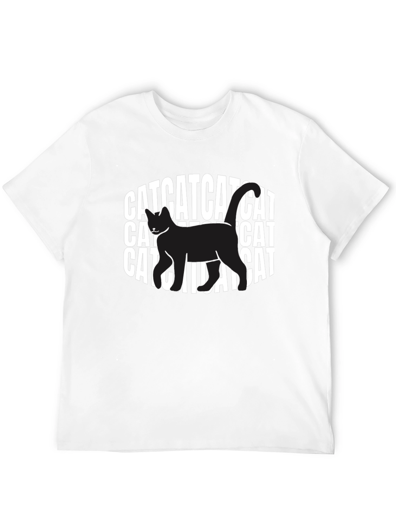 Camiseta Negra con Diseño de Gato CAT