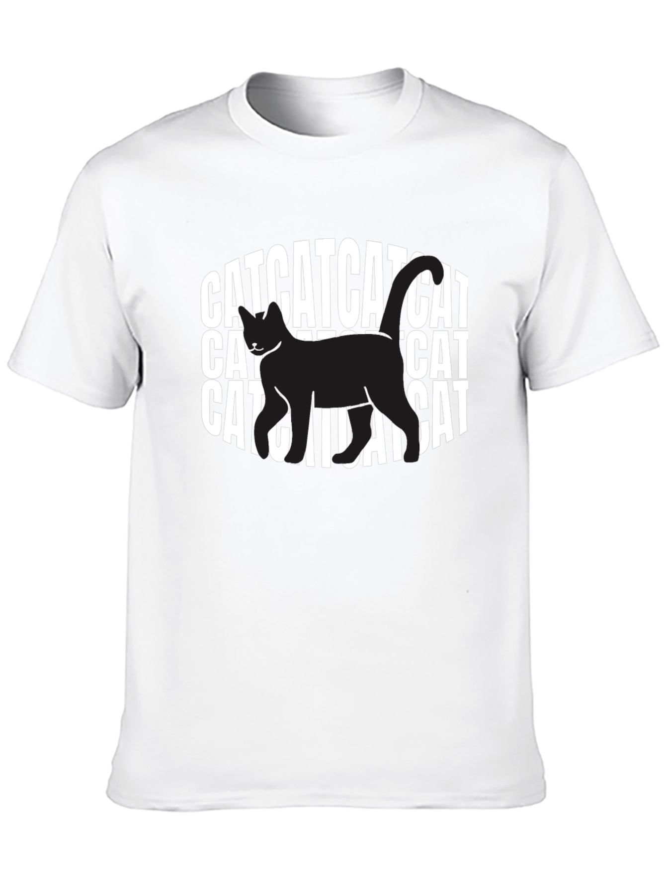 Camiseta Negra con Diseño de Gato CAT