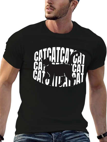 Camiseta Negra con Diseño de Gato CAT