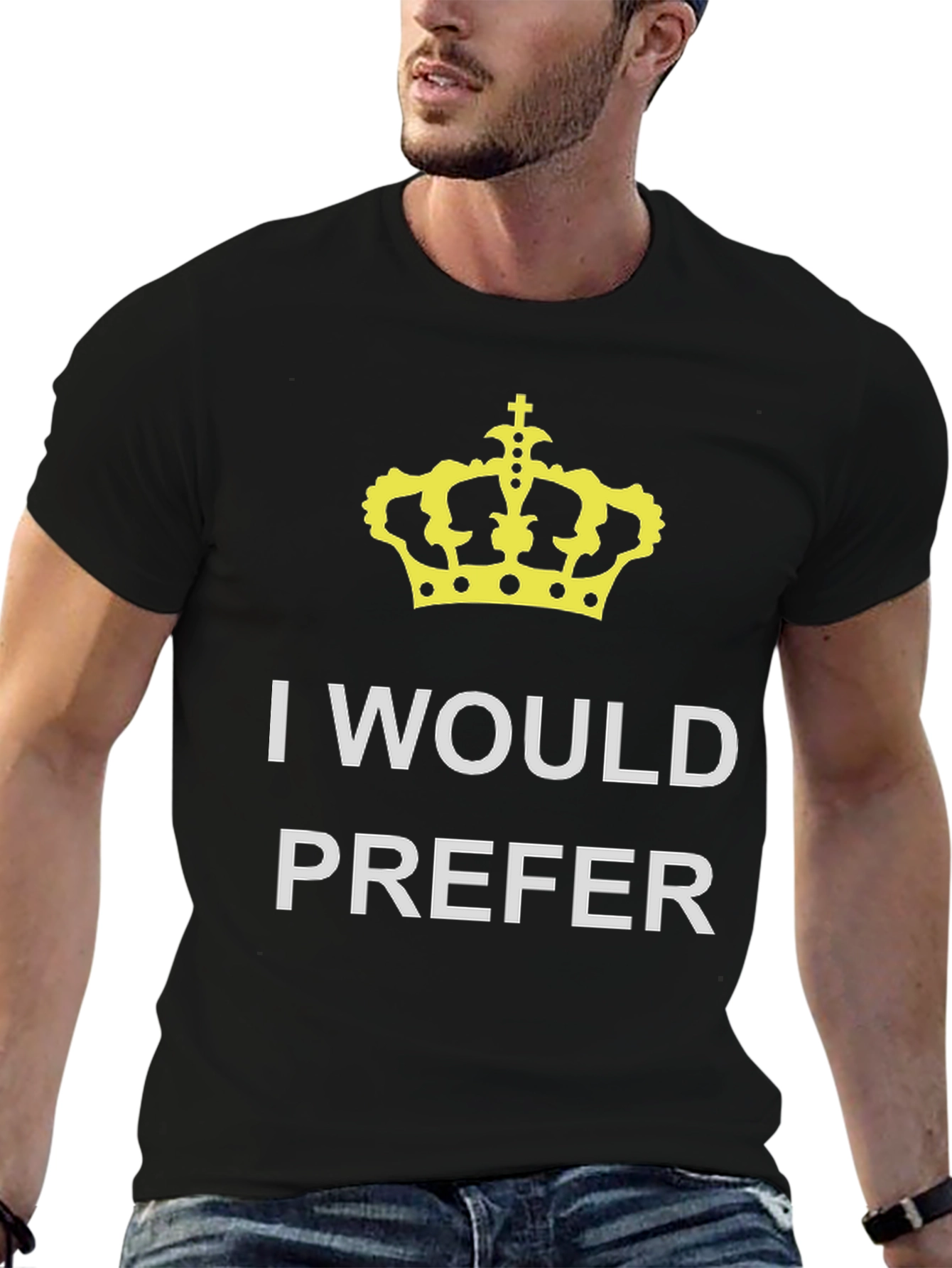 Camiseta Negra: Yo Preferiría la Corona