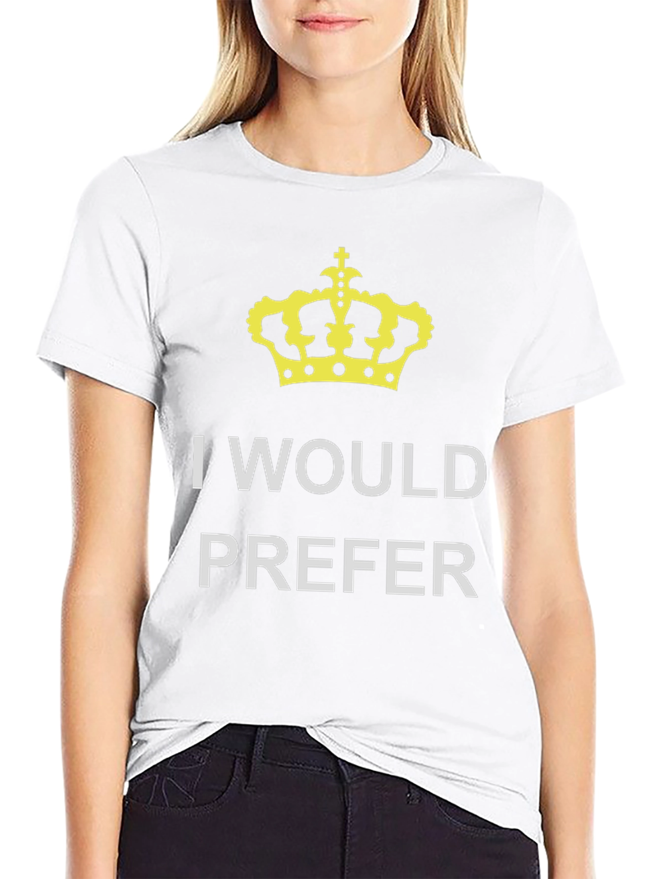 Camiseta Negra: Yo Preferiría la Corona