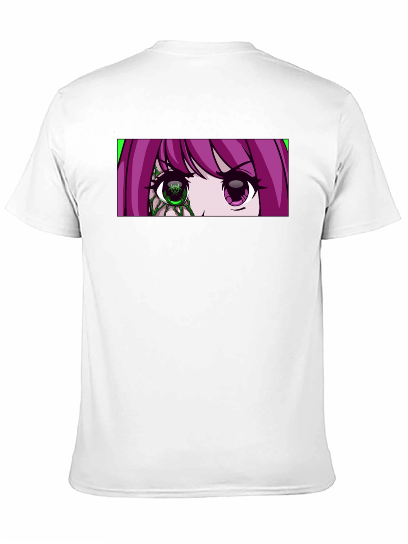Camiseta Negra con Diseño Anime de Ojos