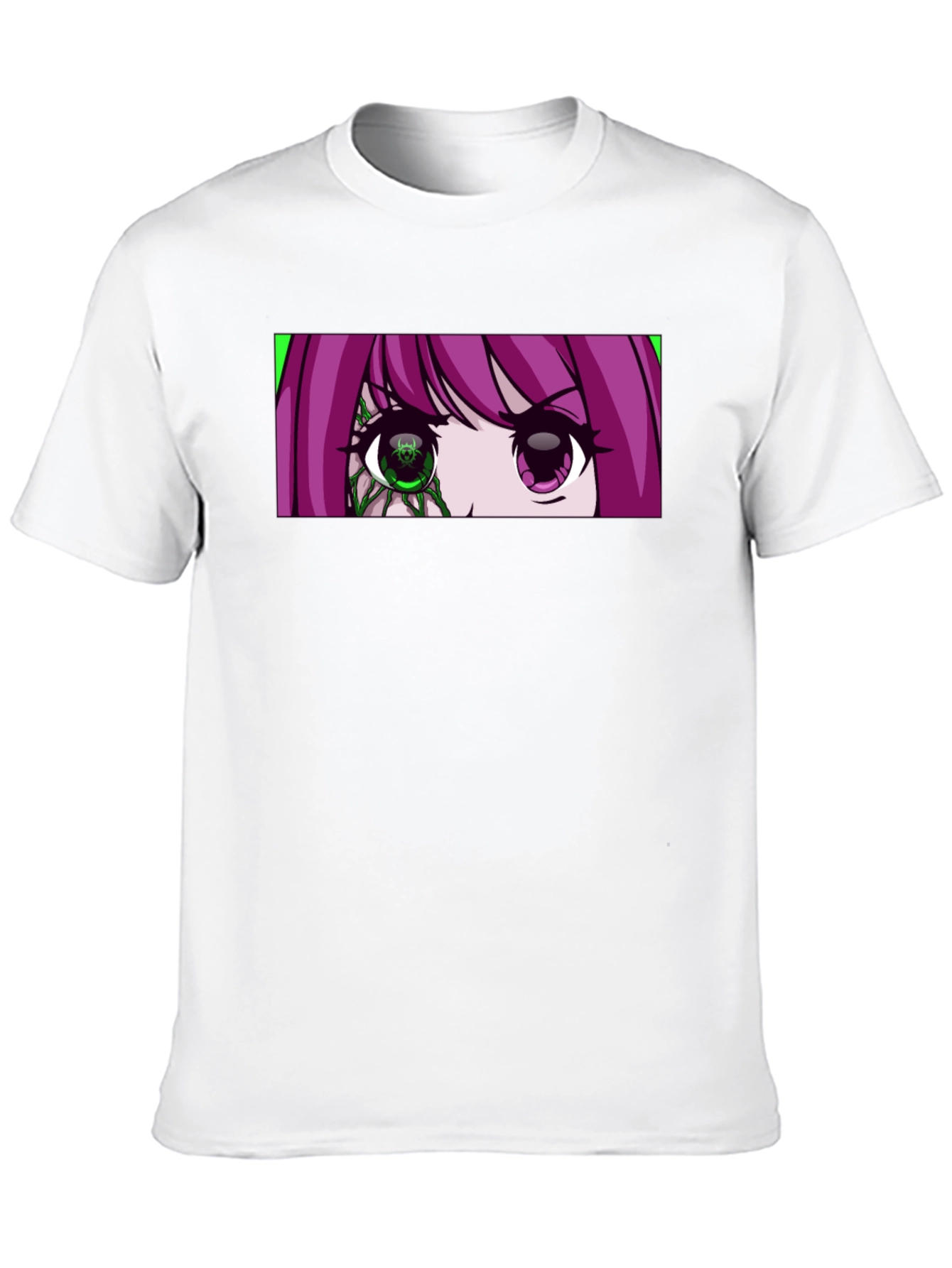 Camiseta Negra con Diseño Anime de Ojos