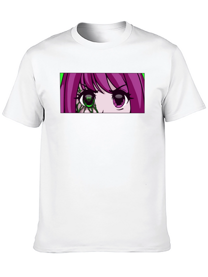 Camiseta Negra con Diseño Anime de Ojos