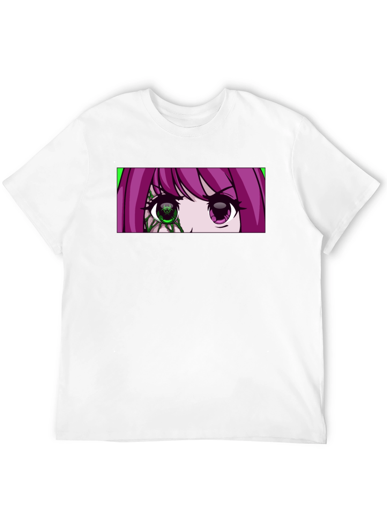 Camiseta Negra con Diseño Anime de Ojos