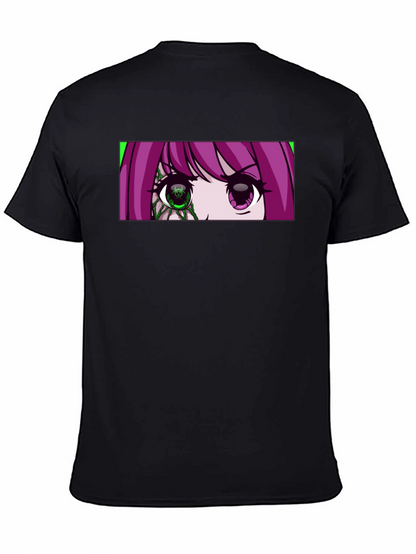 Camiseta Negra con Diseño Anime de Ojos