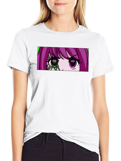 Camiseta Negra con Diseño Anime de Ojos