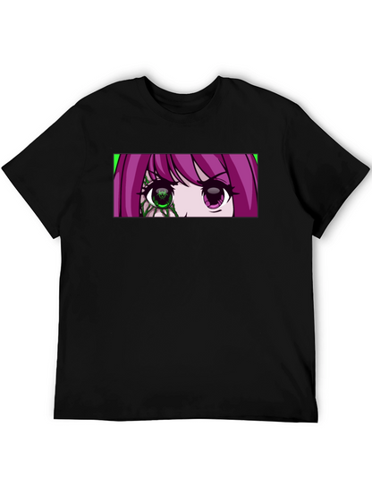Camiseta Negra con Diseño Anime de Ojos