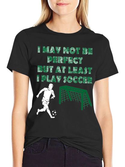 Camiseta Negra I Play Soccer para Hombre