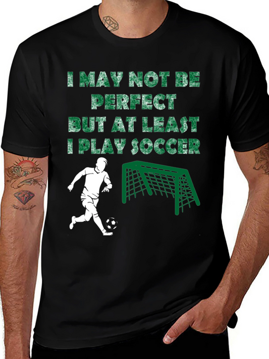 Camiseta Negra I Play Soccer para Hombre
