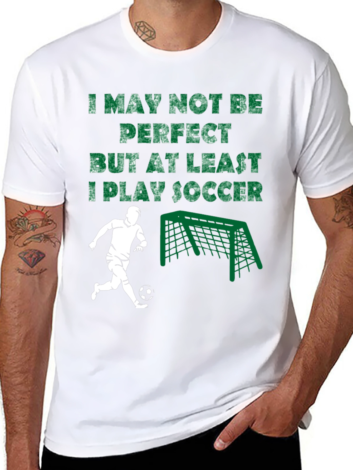 Camiseta Negra I Play Soccer para Hombre