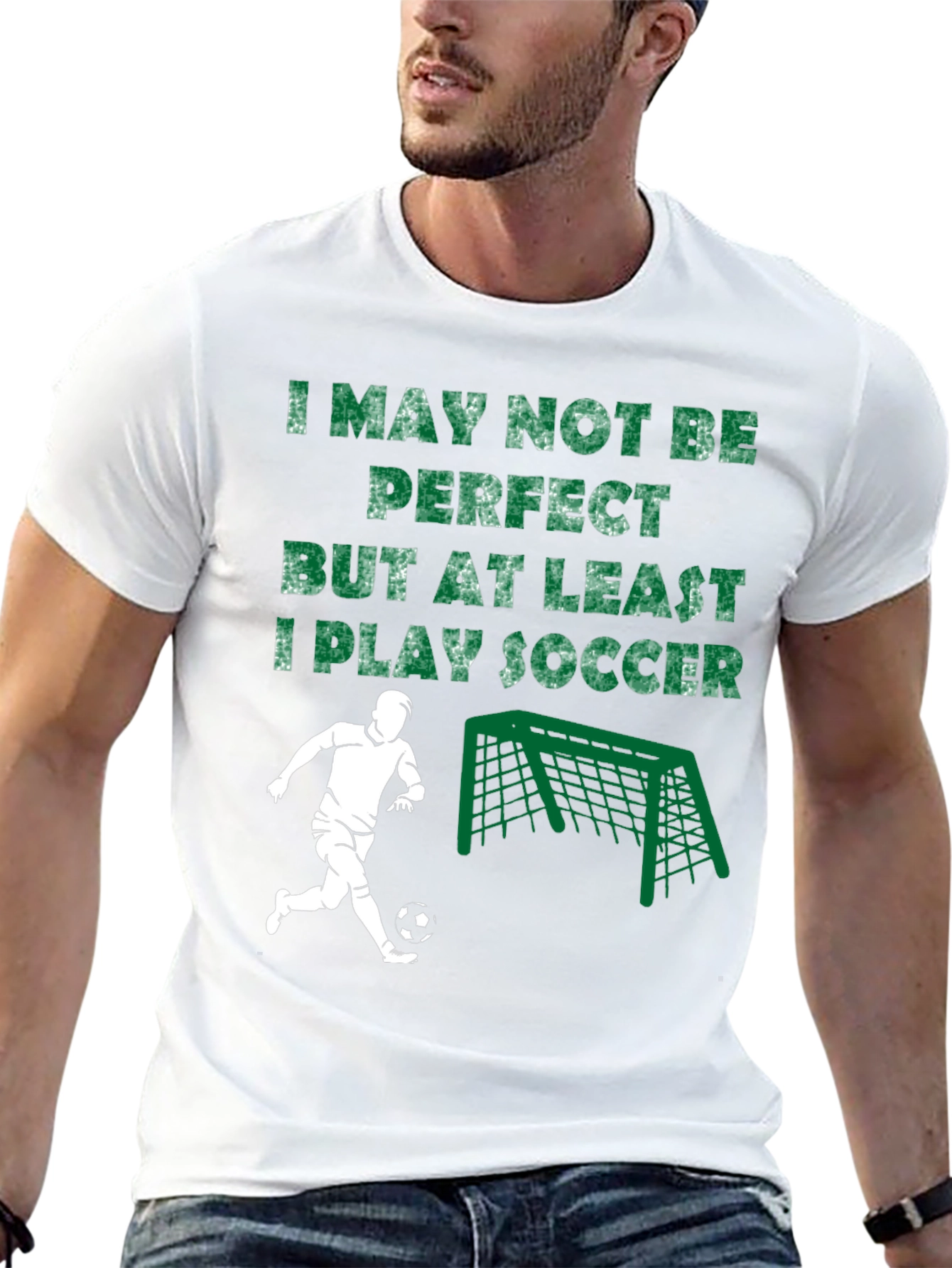 Camiseta Negra I Play Soccer para Hombre