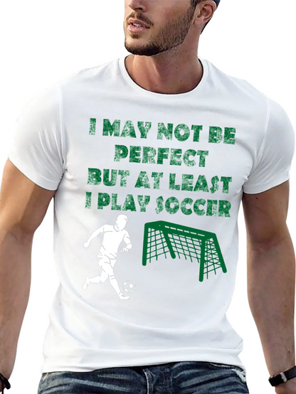 Camiseta Negra I Play Soccer para Hombre