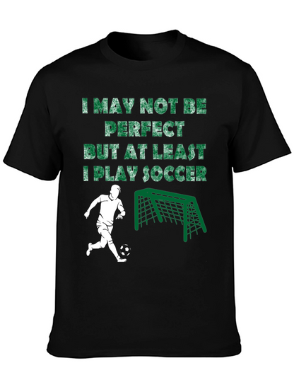 Camiseta Negra I Play Soccer para Hombre