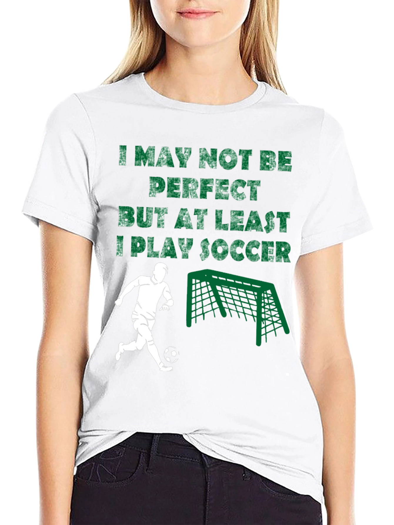 Camiseta Negra I Play Soccer para Hombre