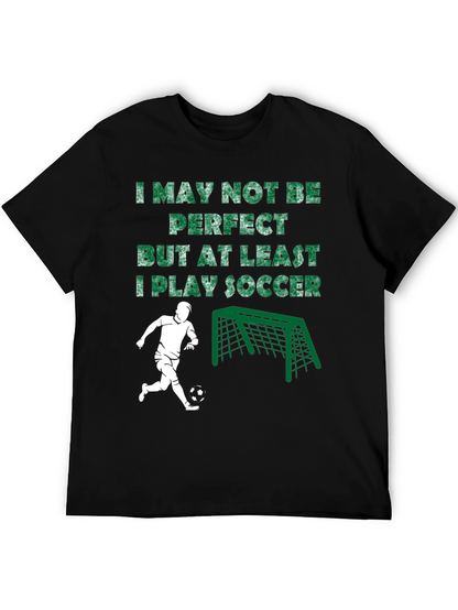 Camiseta Negra I Play Soccer para Hombre