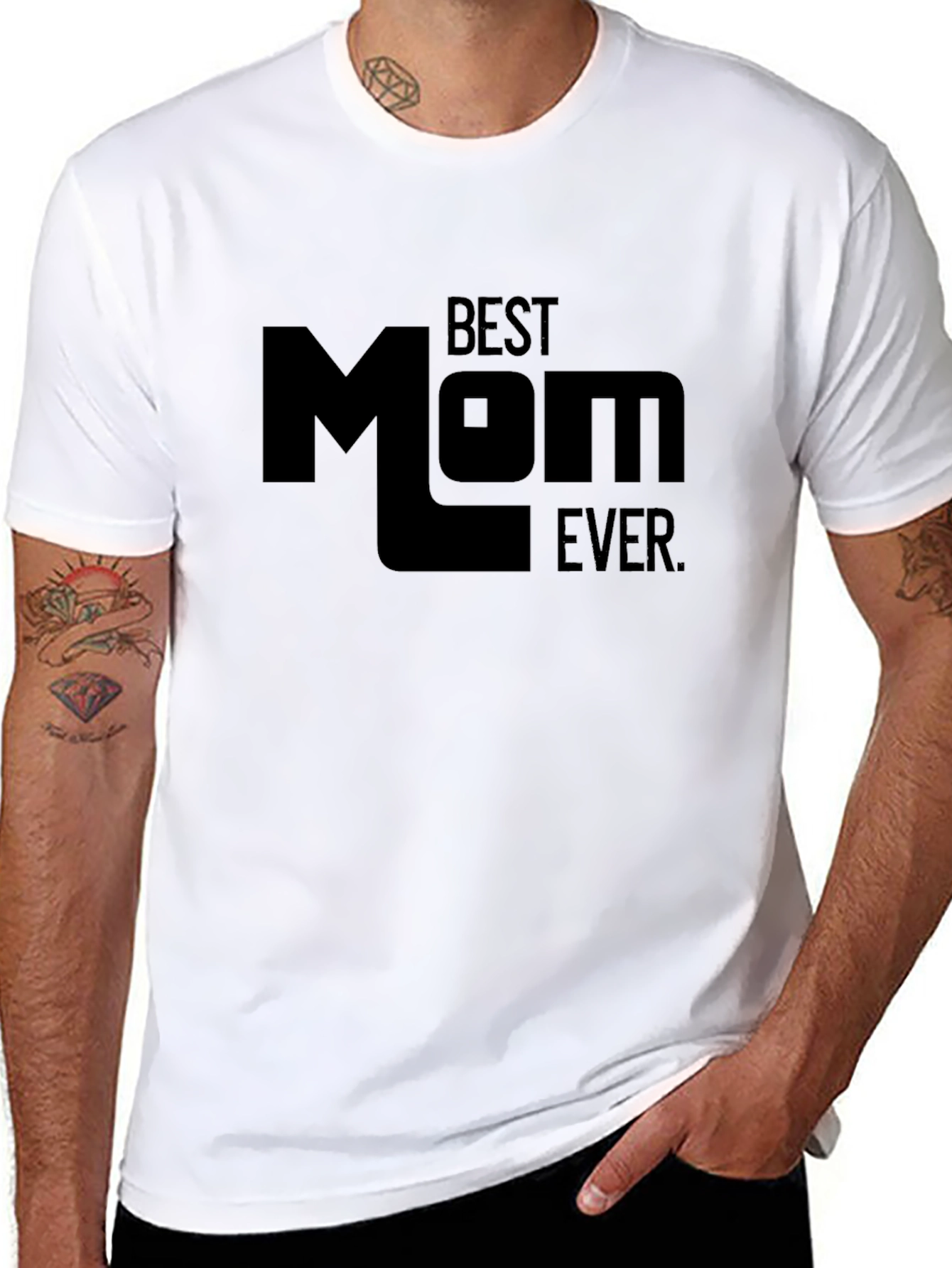 Camiseta Negra Best Mom Ever para Hombre