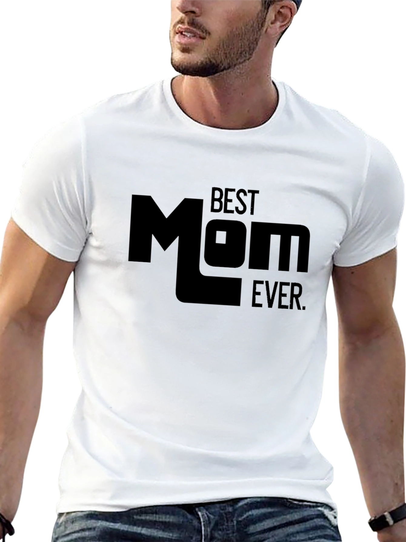 Camiseta Negra Best Mom Ever para Hombre