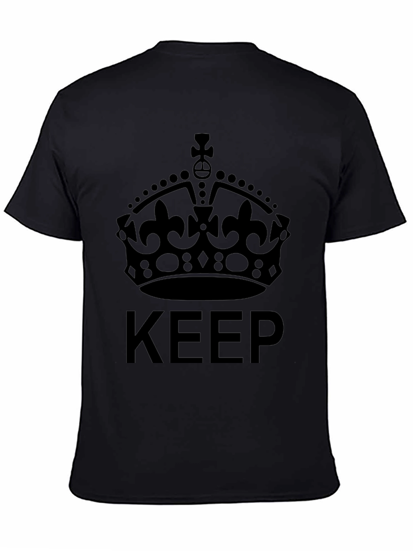 Camiseta Negra Keep Calm Corona Unisex